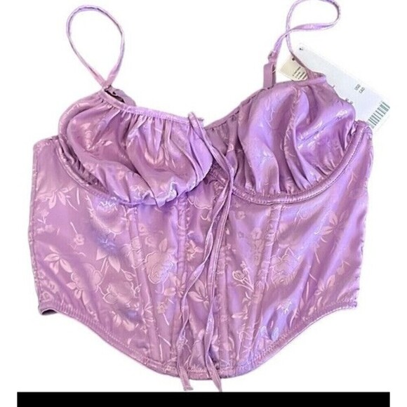 Urban Outfitters Corset Top Lavender Satin New size small - Picture 12 of 13
